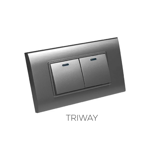 [LD-887] APAGADOR DOBLE TRIWAY GRIS PLOMO