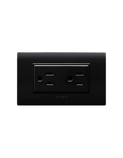 [NG-118K-06] PICKENS TOMA CORRIENTE 2P+T DOBLE NEGRO