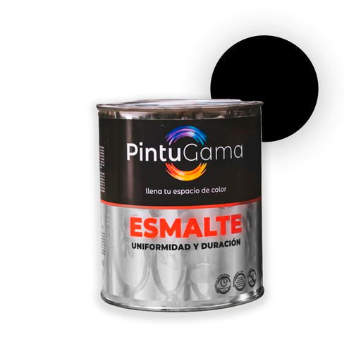 [PG-000778] PINTUGAMA ESMALTE BRILLANTE NEGRO 1/4 GALON