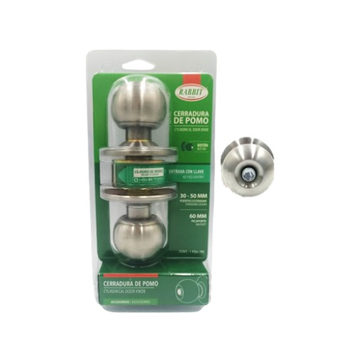 [RB-587SS-INB] RABBIT CERRADURA DE POMO P/BAÑO S/LLAVE