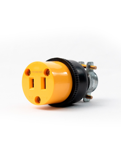 [THG-U35-2S] PICKENS TOMACORRIENTE HEMBRA CUBIERTA GOMA 2 POLOS 15A 125V