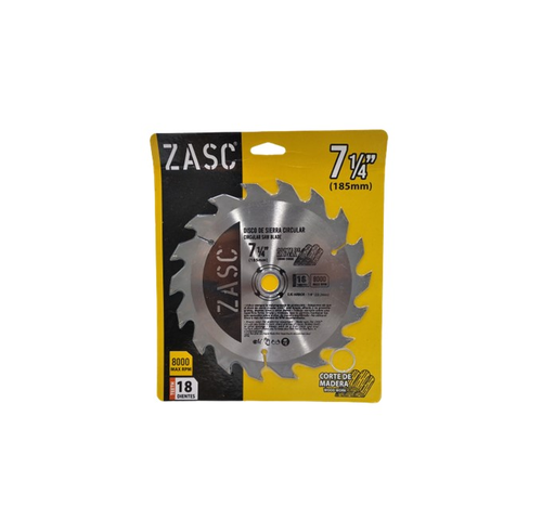 [Z-CDW185-18T] ZASC DISCO DE SIERRA CIRCULAR 185MM CORTE DE MADERA 18 DIENTES