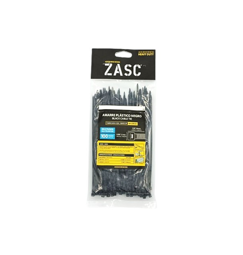 [Z-CT2.5X150MM-B] ZASC TIRRAP DE PLASTICO NEGRO 2.5 MM X 150 MM PQT 100 UND