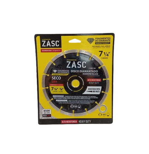 [Z-DBD180] ZASC DISCO DE CORTE DIAMANTADO 7" 1/4 (180MM) SEGMENTADO