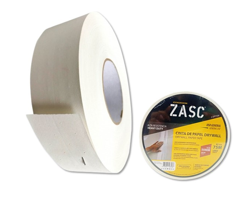 [Z-DPT75M] ZASC CINTA DE PAPEL PARA DRYWALL 50 MM X 75 MTS
