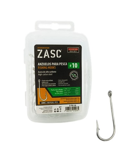 [Z-FH-10] ZASC ANZUELO PARA PESCAR N° 10