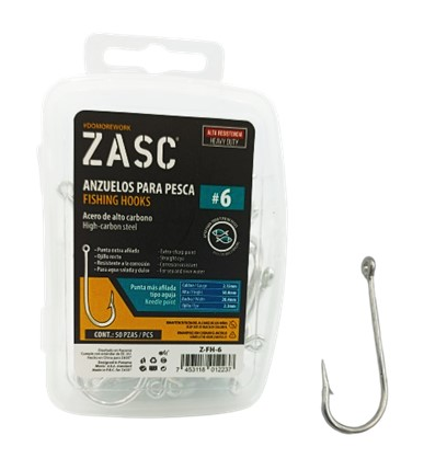 [Z-FH-6] ZASC ANZUELO PARA PESCAR N° 6