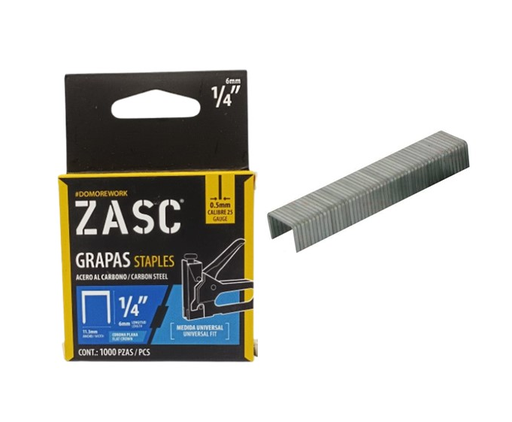 [Z-FSS-1-4] ZASC GRAPAS P/ENGRAPADORA 0.5MM (1/4") (100 PZS)