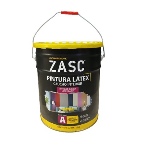 [Z-RLP18L-WT] ZASC PINTURA DE CAUCHO CUÑETE BLANCO SATINADO CLASE A
