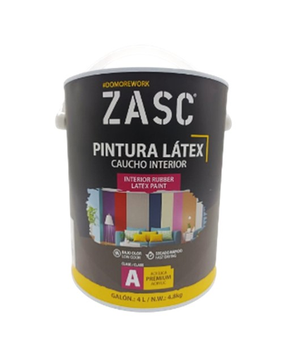[Z-RLP4L-WT] ZASC PINTURA DE CAUCHO GALON SATINADA BLANCO CLASE A