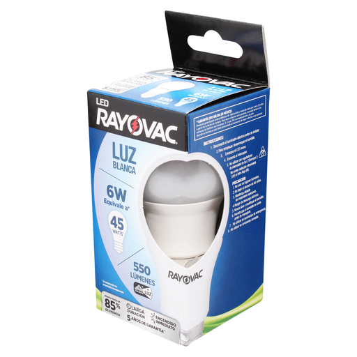 [303735] RAYOVAC BOMBILLO LED LUZ BLANCA 6 W (550 LUMENS)