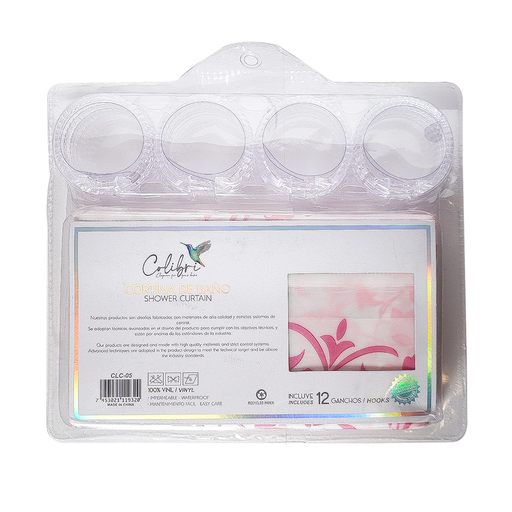 [CLC-05] COLIBRI CORTINA D/BAÑO CON GANCHO (VINIL)