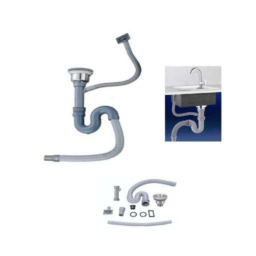 [GB-405-B] KIT DE DESAGUE LAVPLATO CON REBOSADERO 1 1/2