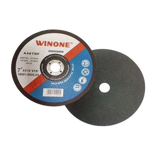 [HR-29] WINONE DISCO DE 7" PLANA 180X1.6X22.23mm