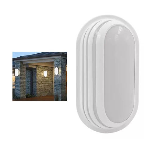 [LD-1442] LAMPARA LED PARA EXTERIOR OVALADA BLANCA