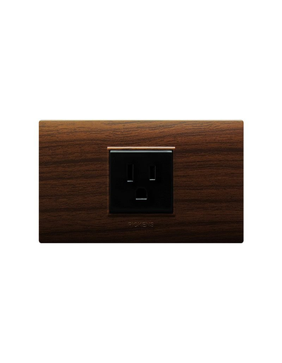 [118K-08-NONG] PICKENS TOMA CORRIENTE 2P+T SENCILLO NOGAL C/ NEGRO