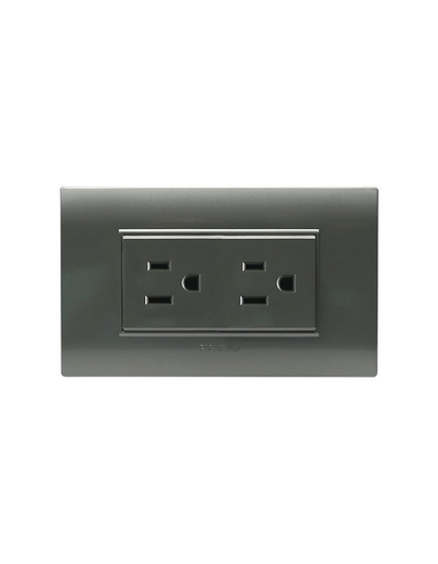 [PL-118K-06] PICKENS TOMACORRIENTE 2P+T DOBLE PLATEADO