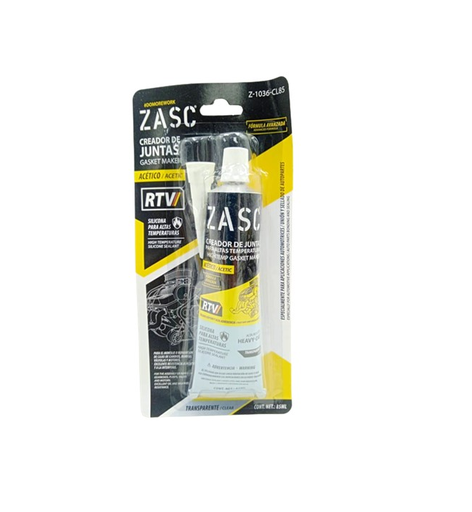 [Z-GM85-CL] ZASC SILICON ACETICO TRANSPARENTE 85ML ALTA TEMPERATURA