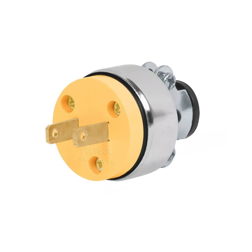 [LD-661] ENCHUFE MACHO 2 PATAS M BRONCE Y PLASTICO