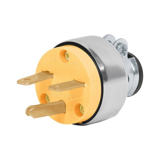 [LD-669] ENCHUFE MACHO 3 PATAS M BRONCE Y PLASTICO