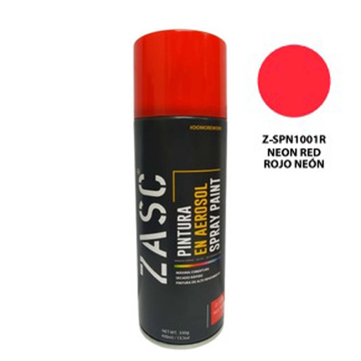 [Z-SPN1001R] ZASC PINTURA SPRAY ROJO NEON 400ML