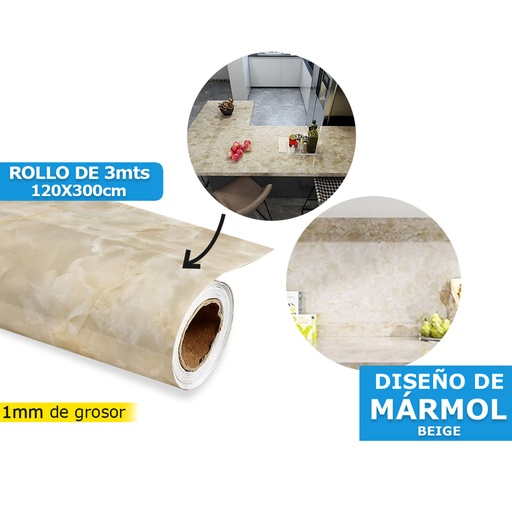 [HR-M4135] VINIL AUTOADHESIVO TIPO  MARMOL BEIGE (120X 300CM)