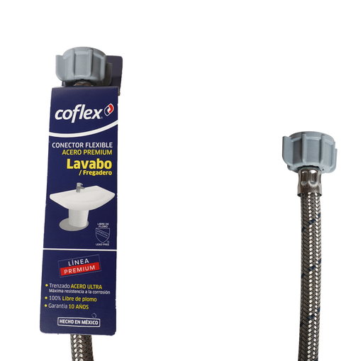 [LBL4820] COFLEX CANILLA DE ACERO 1/2 X 1/2 40CM PP