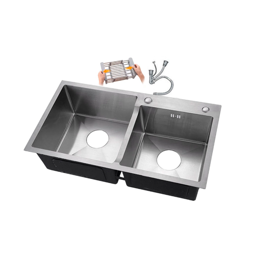 [GB-592] FREGADERO DOBLE TINA SOBRE TOPE