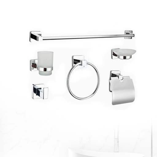 [GB-884] JUEGO DE ACCESORIOS PARA BAÑO 6PZS CUADRADO