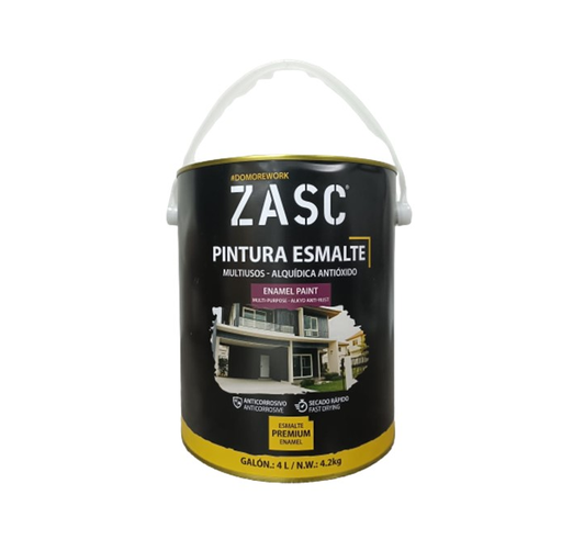 [Z-EPMA4L-GY] ZACS PINTURA ESMALTE 1 G. GRIS, CLASE "A" PREMIUM