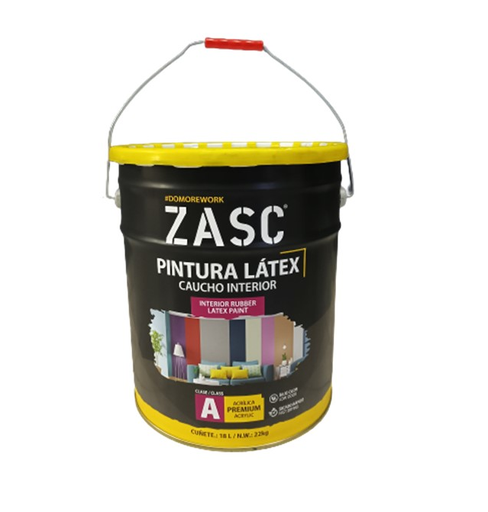 [Z-RLP18L-BO] ZASC PINTURA DE CAUCHO CUÑETE BLANCO OSTRA SATINADO CLASE A