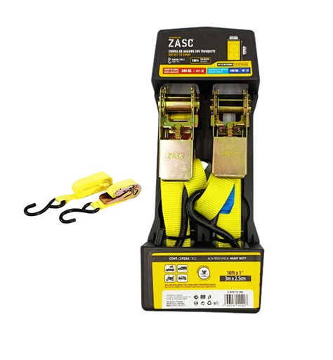 [Z-RTD-TJ-2000] ZASC CINTA DE AMARRE 2" X 10MTS 2000KG C/ RATCHET