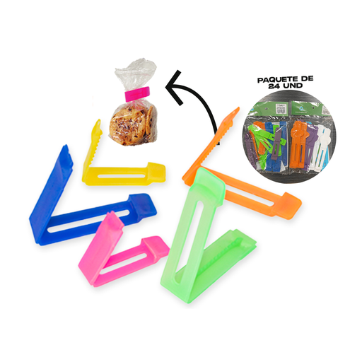 [006025] INOXPLAS PINZAS MULTIUSOS MAXI CLIPS 24 PZAS