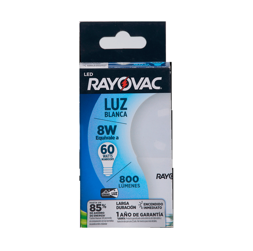 [303759] RAYOVAC BOMBILLO LED LUZ BLANCA 8W