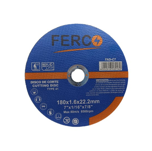 [FAD-C4] FERCO DISCO DE CORTE 4 1/2" PLANO EXTRA FINO (115X1.2X22.2MM)