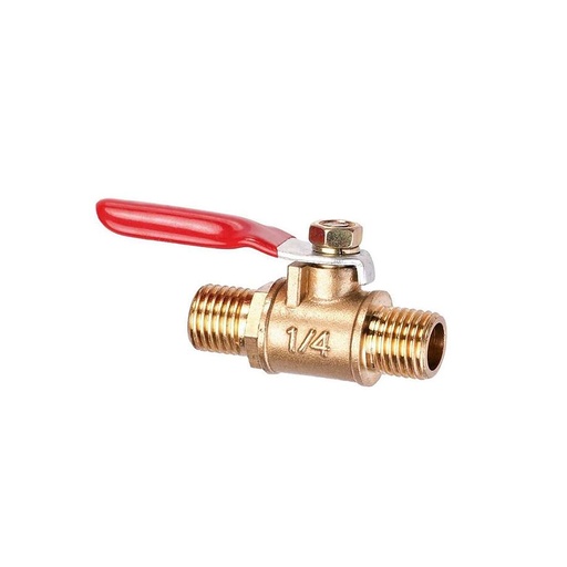 [GB-162] LLAVE DE PASO BRONCE 1/4" MACHO-MACHO
