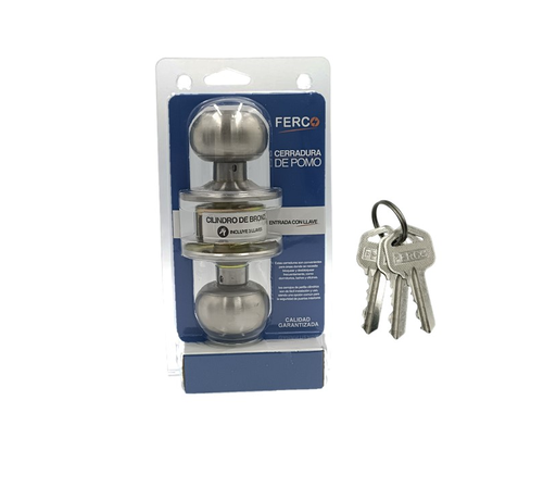 [F43-91393] FERCO POMO  TIPO BOLA NIQUELADO P/DORMITORIO C/LLAVE