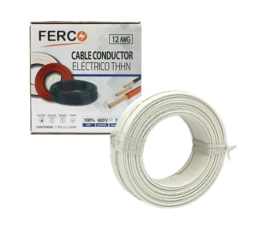 [FEC-THHN-12AWG-B] FERCO CABLE THHN Nº 12 BLANCO X METRO