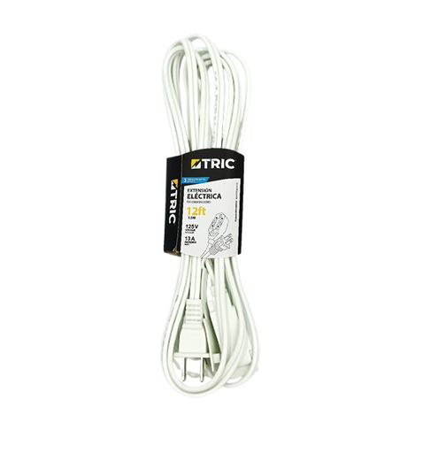 [T-EC12FT-WT] TRIC EXTENSION ELECTRICA  BLANCA 12 FT, 125V-13A