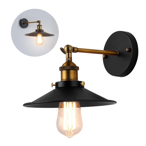 [LD-1834] LAMPARA APLIQUE DE PARED ESTILO ANTIGUO NEGRA.
