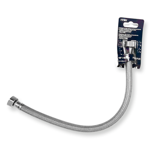 [M4111] MHILER MANGUERA DE CONEXION TRENZADA EN NYLON 1/2" X 1/2" 40 CM