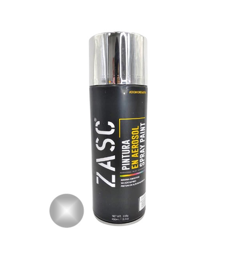 [Z-SPM318BC] ZASC PINTURA SPRAY CROMADO BRILANTE NIQUELADO 400ML