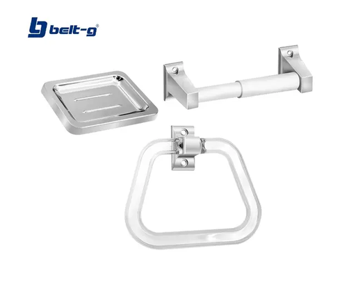 [GRI-0004] BELT-G ACCESORIOS PARA BAÑO 3 PZAS PLASTICO CROMADO