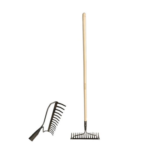 [DTXW3314] DYLLU RASTRILLO METALICO 14 DIENTES C/CABO D/MADERA 120CM