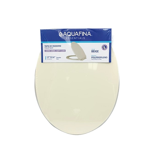[A-TSSC17X14-BG] AQUAFINA TAPA DE ASIENTO P/ INODORO BEIGE 17" X 14" REDONDO CIERRE LENTO