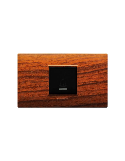 [118K-11-TKNG] PICKENS PULSADOR TIMBRE DECORATIVO PARA EXTERIOR COLOR MADERA