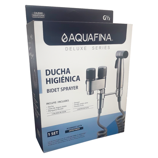 [A-BS102A] AQUAFINA DUCHA TELF  2 SAL D/MANGUERA FLEX ACANADO SATINADO