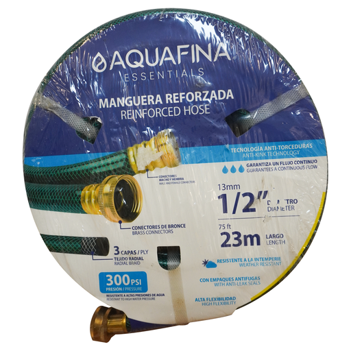 [A-RH1-2X23M] AQUAFINA MANGUERA REFORZADA 1/2" X 23MTS