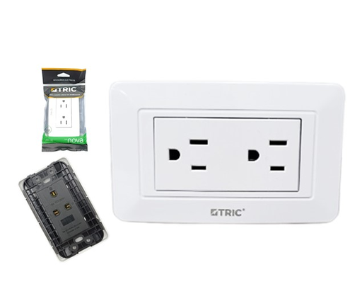 [T-EA118Z-107] TRIC TOMA DOBLE 2 POLOS + TIERRA, BLANCO