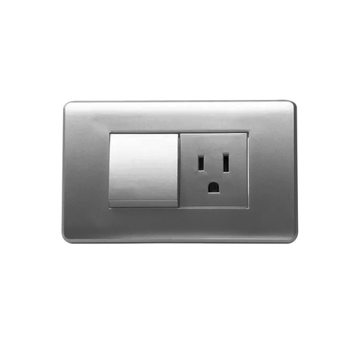 [LD-884] TOMACORRIENTE CON APAGADOR GRIS PLOMO